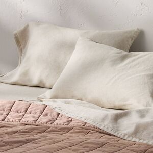 King 100% Linen Pillowcases Natural - Casaluna